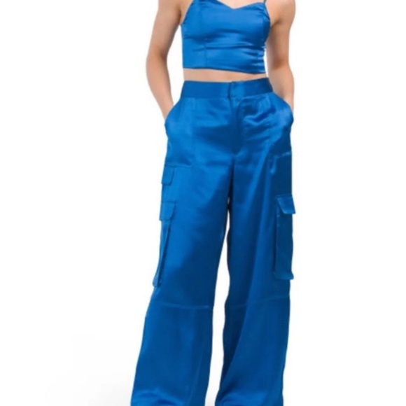 House of Harlow 1960 Pants - House of Harlow 2 pc satin pant set